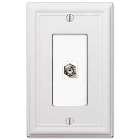 Chelsea White Steel - 1 Cable Jack Wallplate | 149CXW