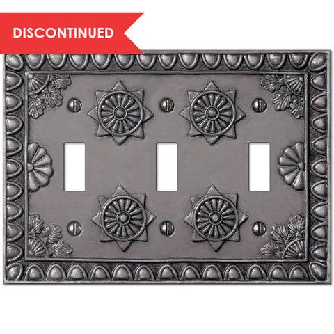Amiens Antique Pewter Resin - 3 Toggle Wallplate | 8353TTTAP
