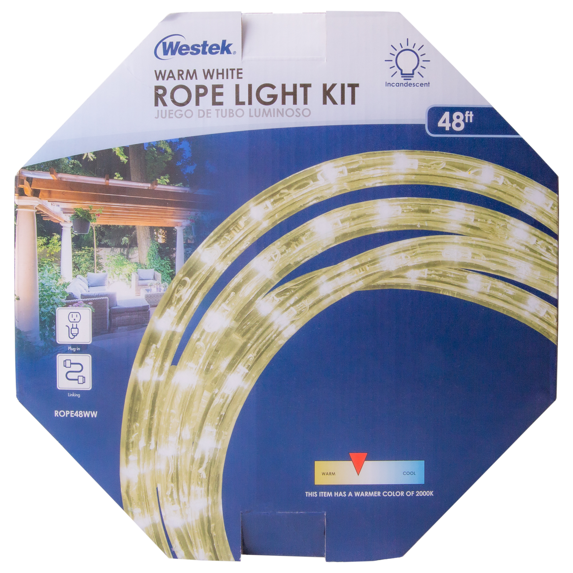 Indoor/Outdoor Incandescent Rope Light Kit | ROPE48WW