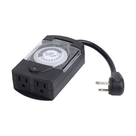 Outdoor Mechanical Timer 2-Outlet Grounded | TM1613