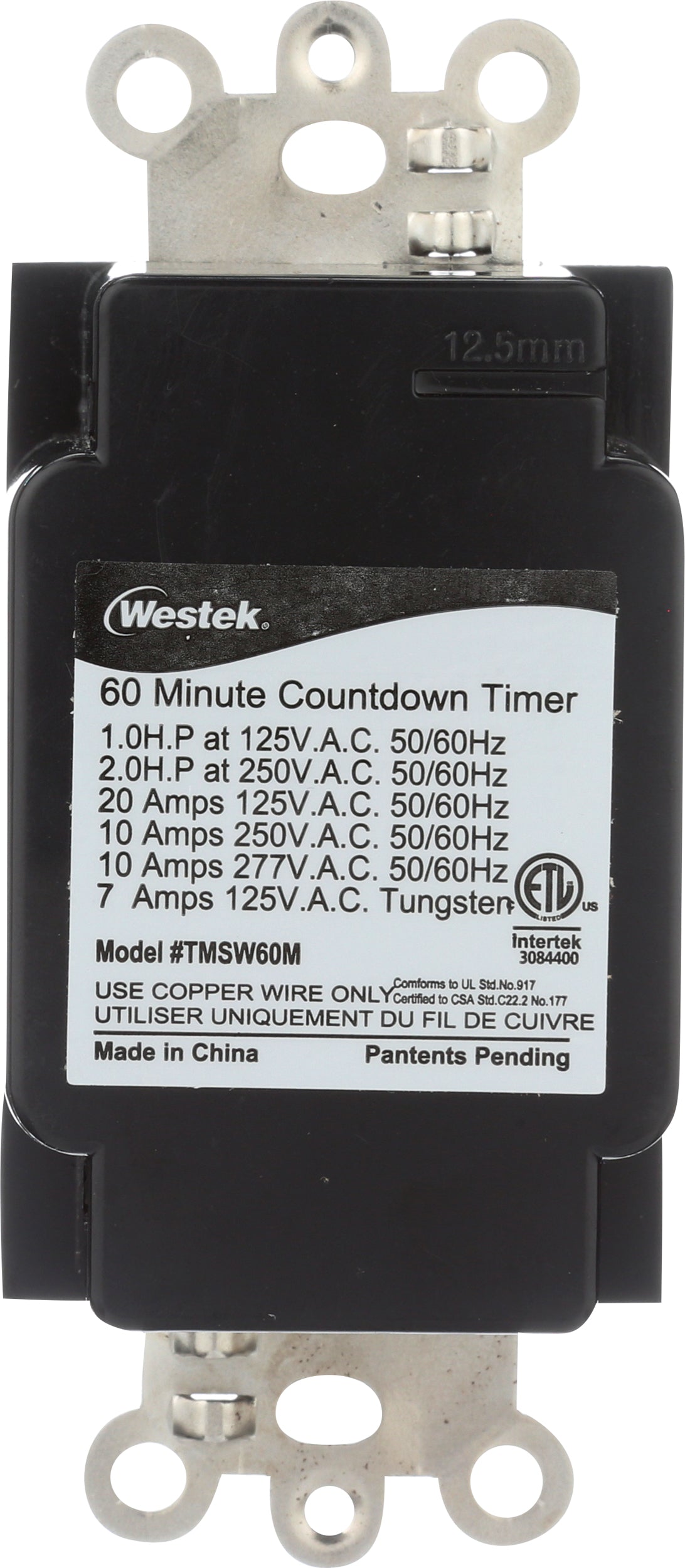 Indoor Wire-In Spring Wound Countdown Timers, White | TMSW15MW, TMSW30MW, TMSW60MW